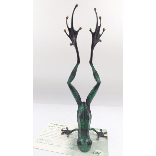 Tim Cotterill Frogman Bronze Frog Sculpture “Show Off” 14.5" LE #1949/2500 w/COA