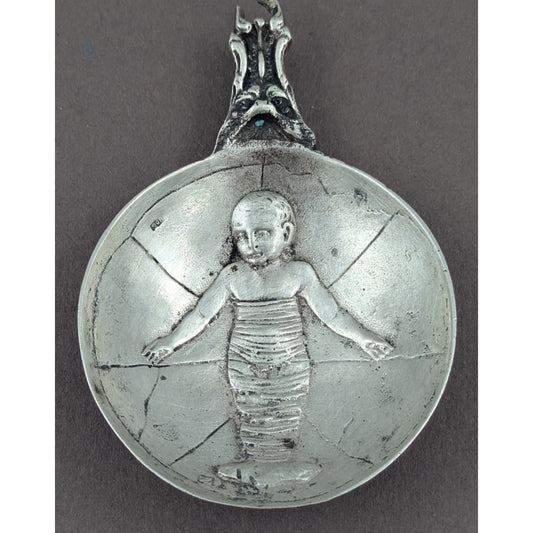 Silver Spoon Moses in the Basket 800 Silver Damaged 38g Early European