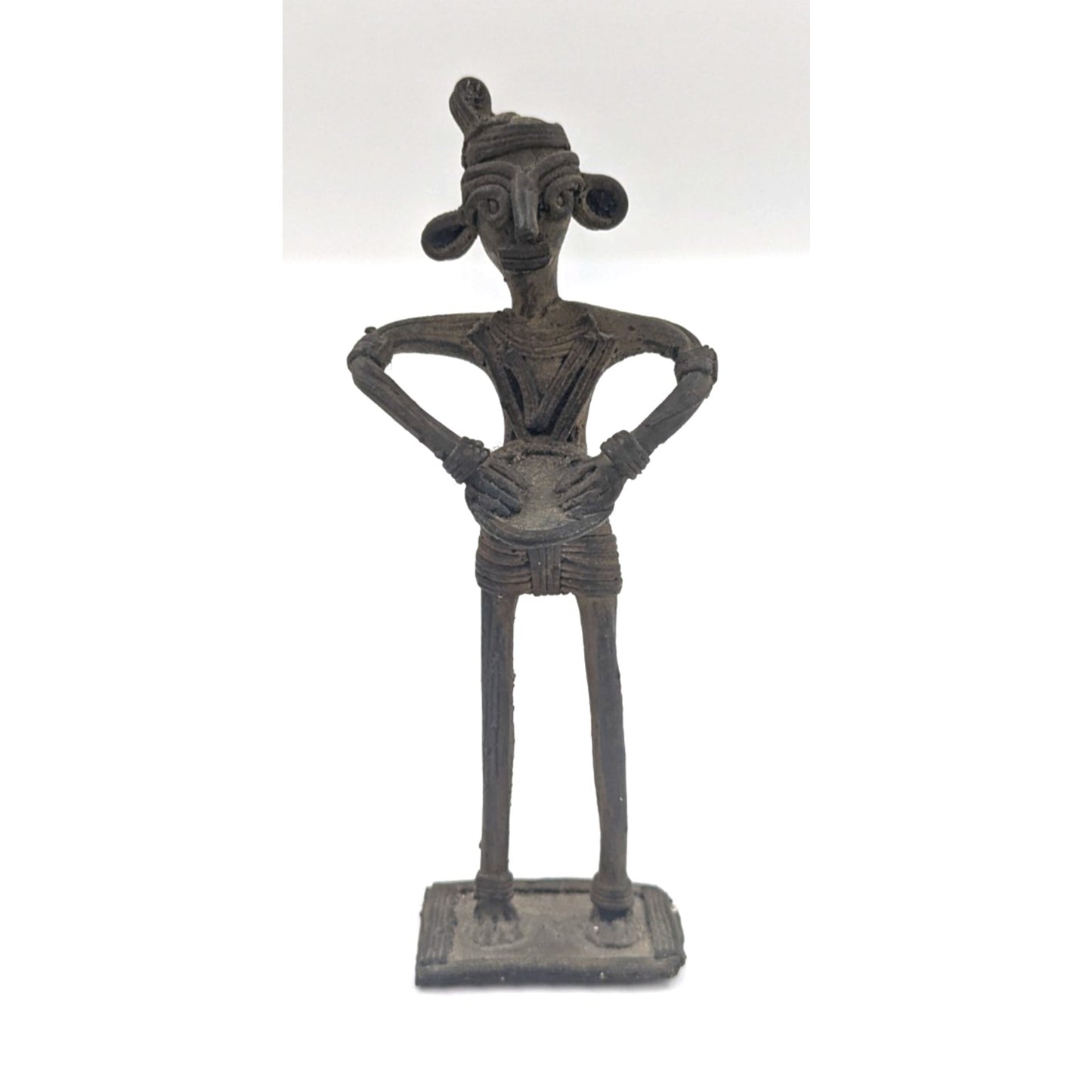 Ancient Metal Shaman Tribal Art Primitive Statue Figure Metal 4.5"