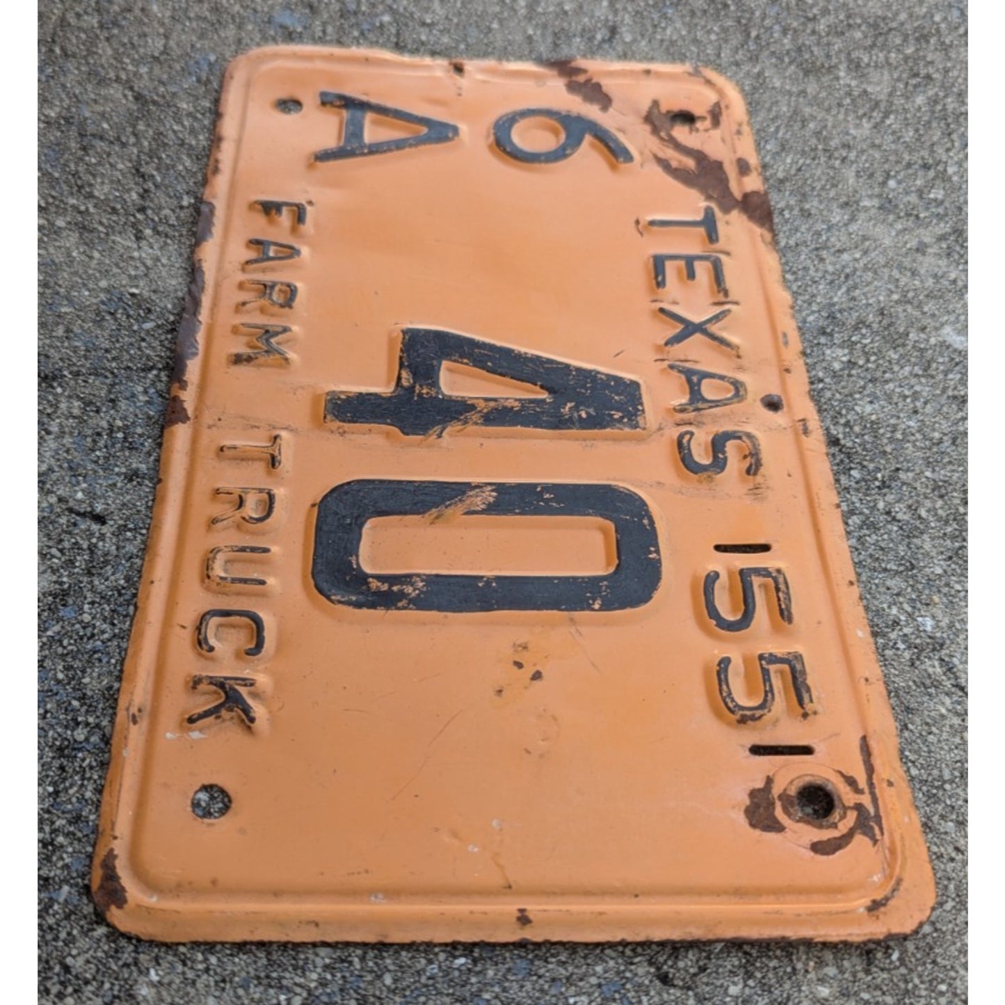 Farm Truck 1955 Texas License Plate Pair