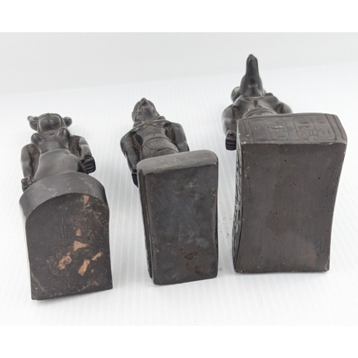 Egyptian God Figurine Set of 3 - Isis, Horus, Anubis 10" - 11" Tall