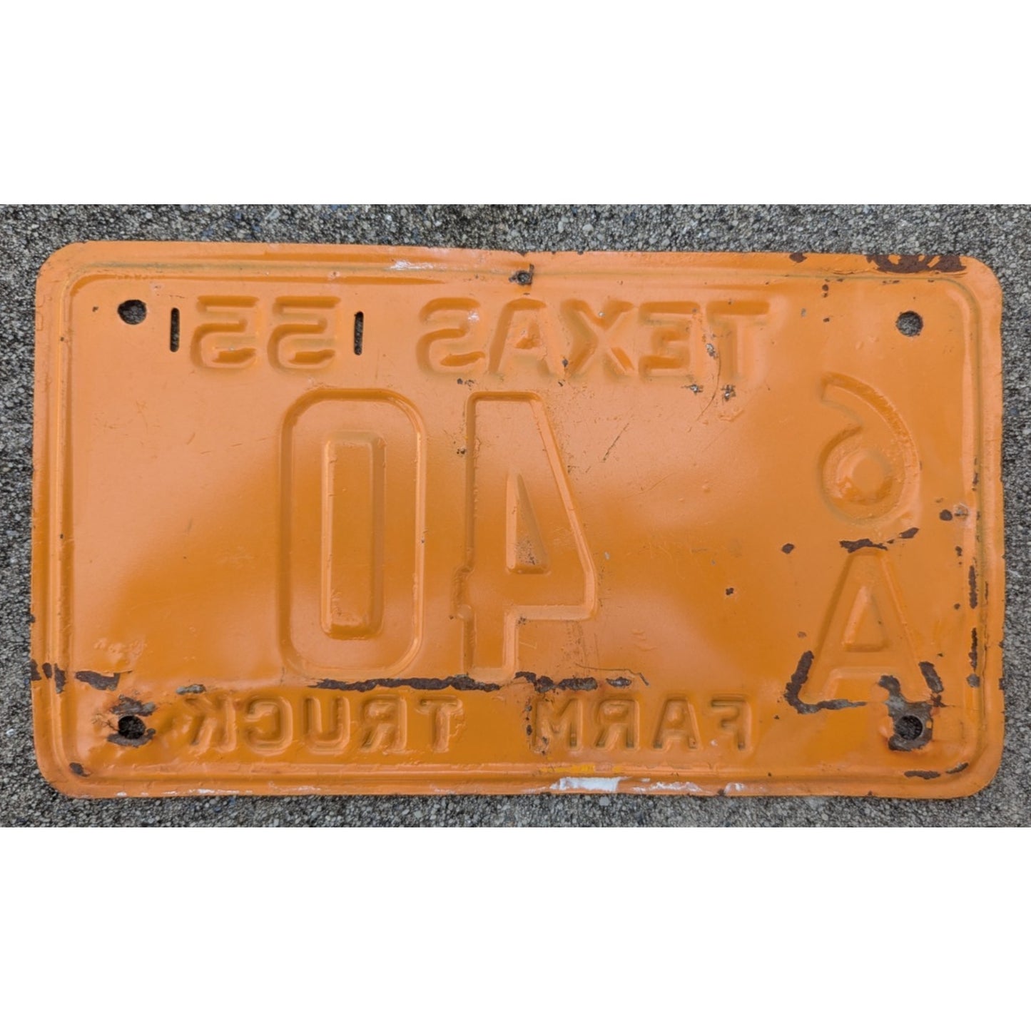 Farm Truck 1955 Texas License Plate Pair