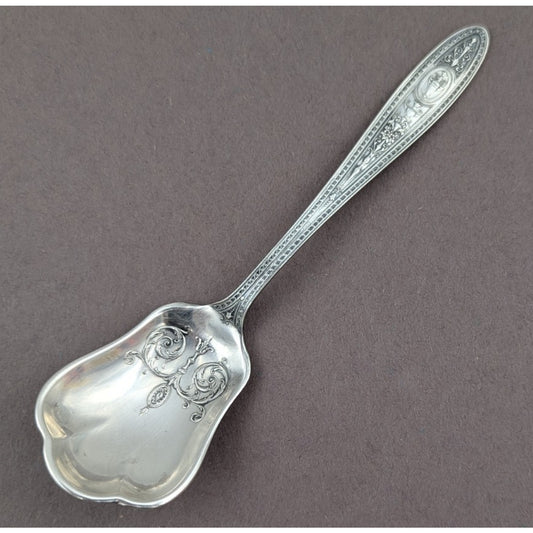 Wedgwood by International Sterling Silver Shell Sugar Spoon 6-1/4" Long 29g