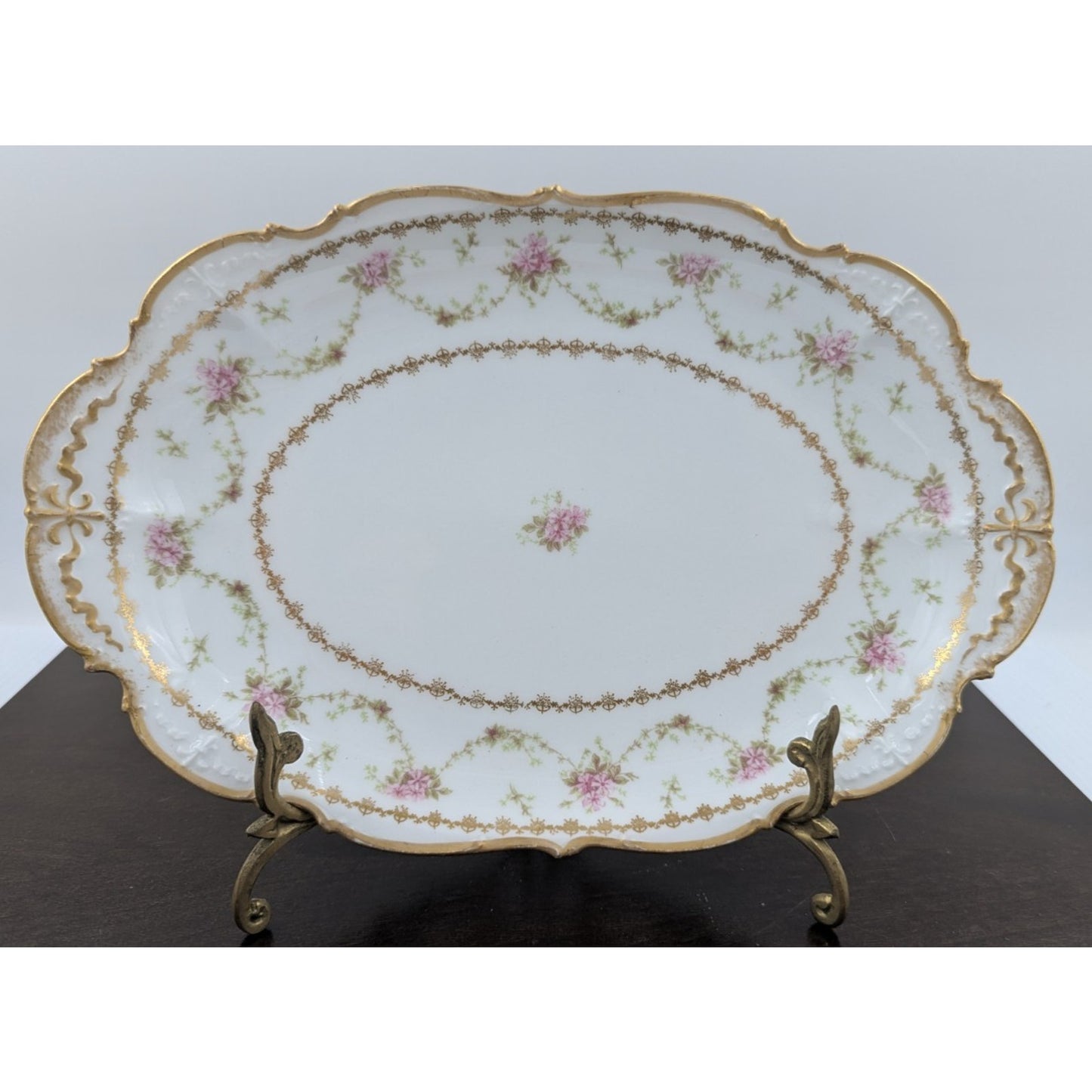 Charles Field Haviland Limoges Floral Oval Serving Platter Set of 2 GDA France