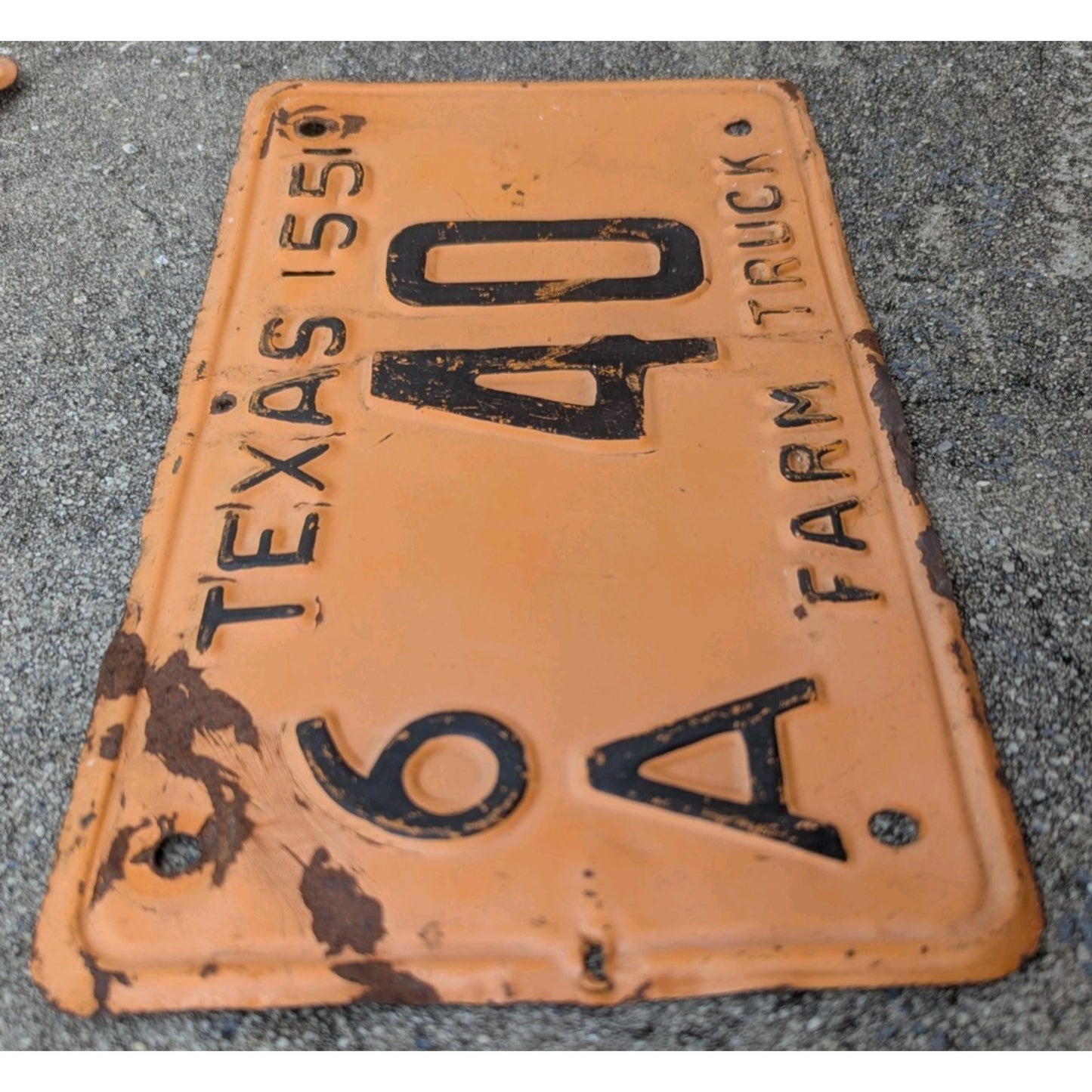 Farm Truck 1955 Texas License Plate Pair
