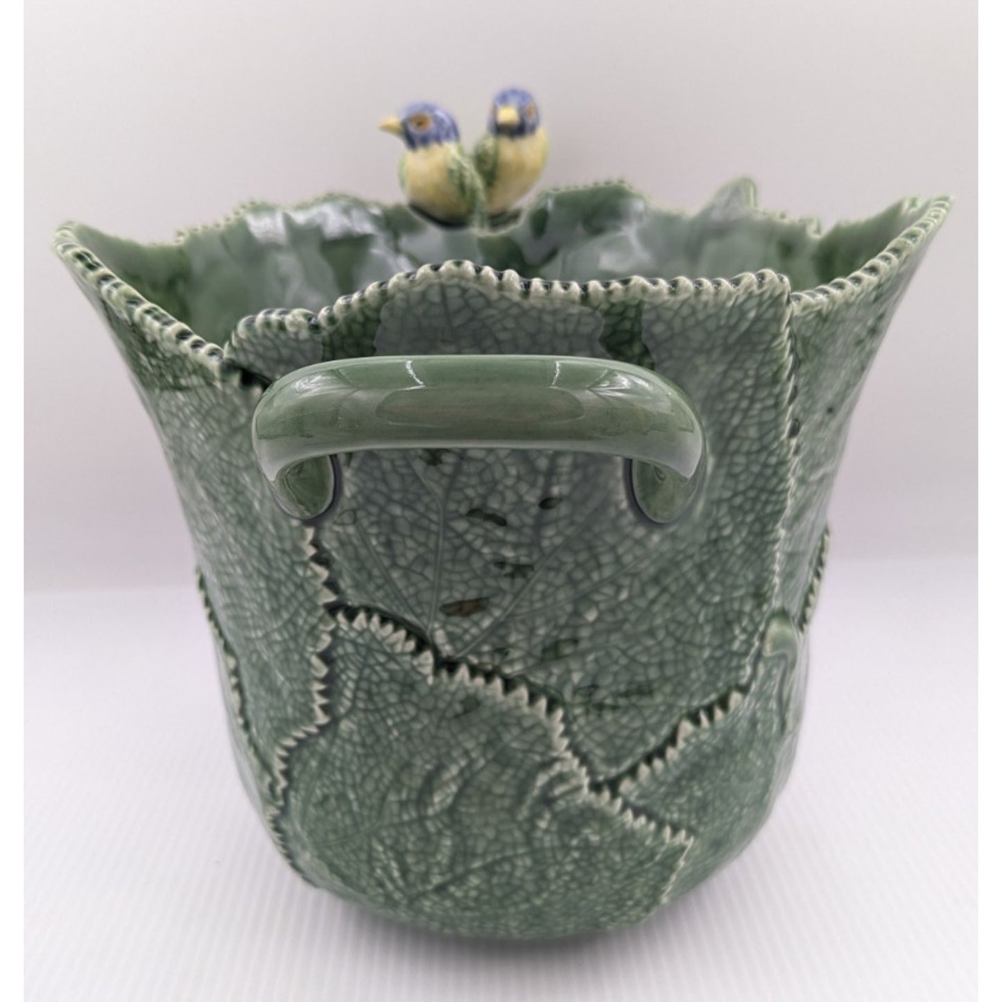 Williams Sonoma Aerin Figural Leaf Birds Champagne Wine Ice Bucket Portugal