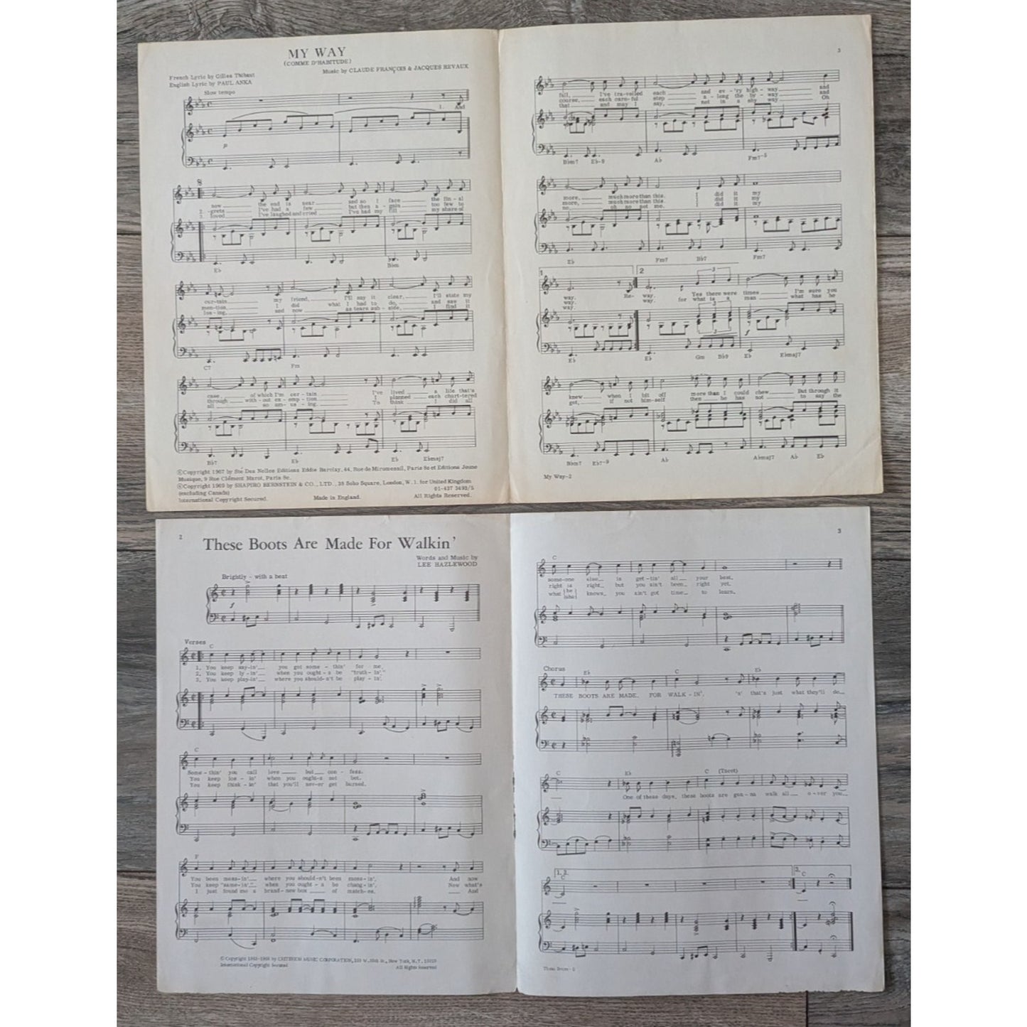 Sheet Music Frank / Nancy Sinatra Assorted Lot of 8