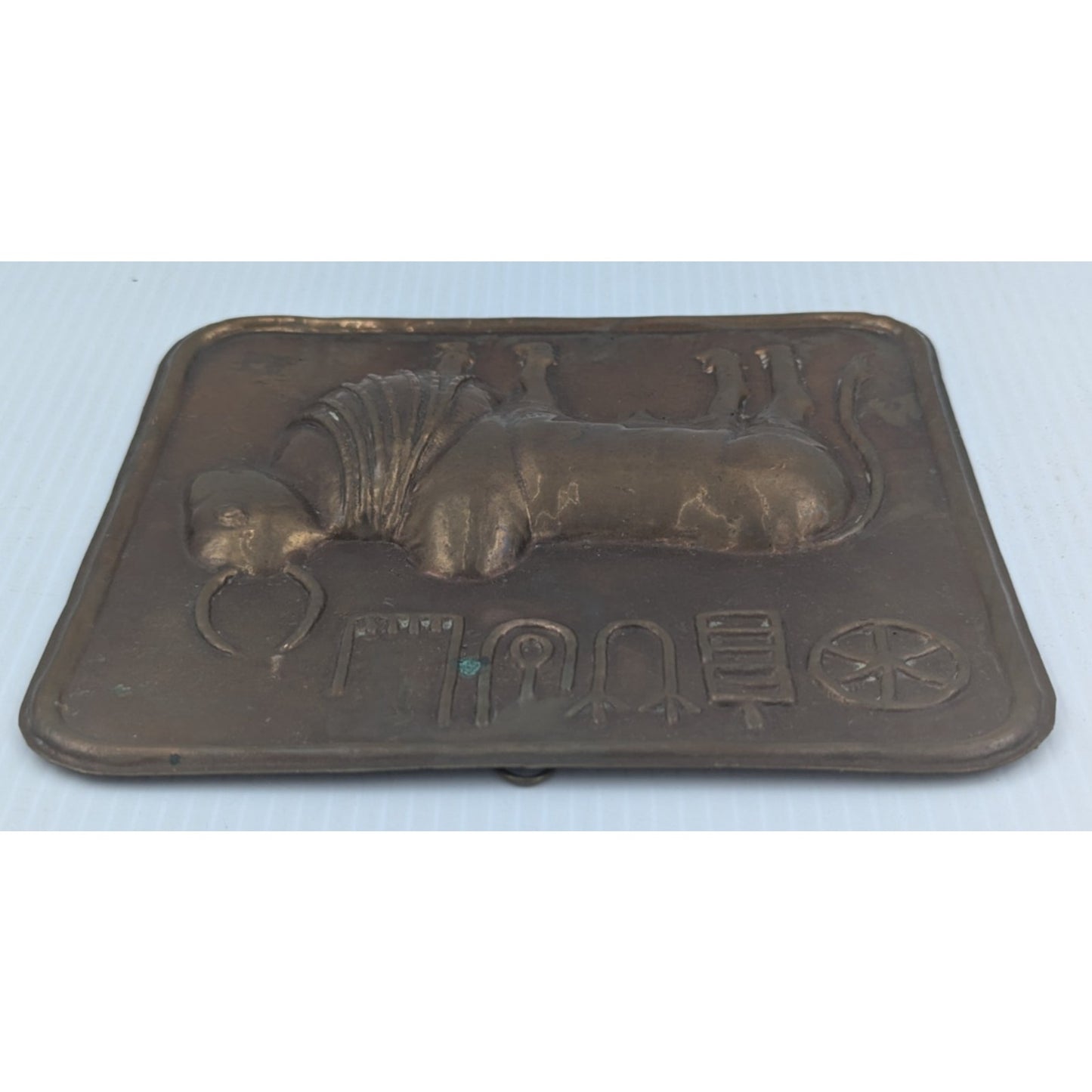 Harrapan Indus Valley Sacred Bull Seal Brass Relief Plaque Mohenjo-Daro
