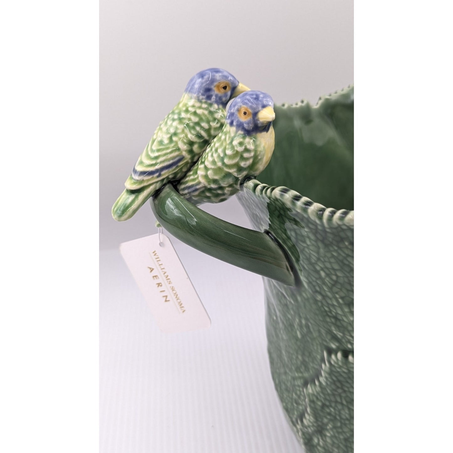 Williams Sonoma Aerin Figural Leaf Birds Champagne Wine Ice Bucket Portugal