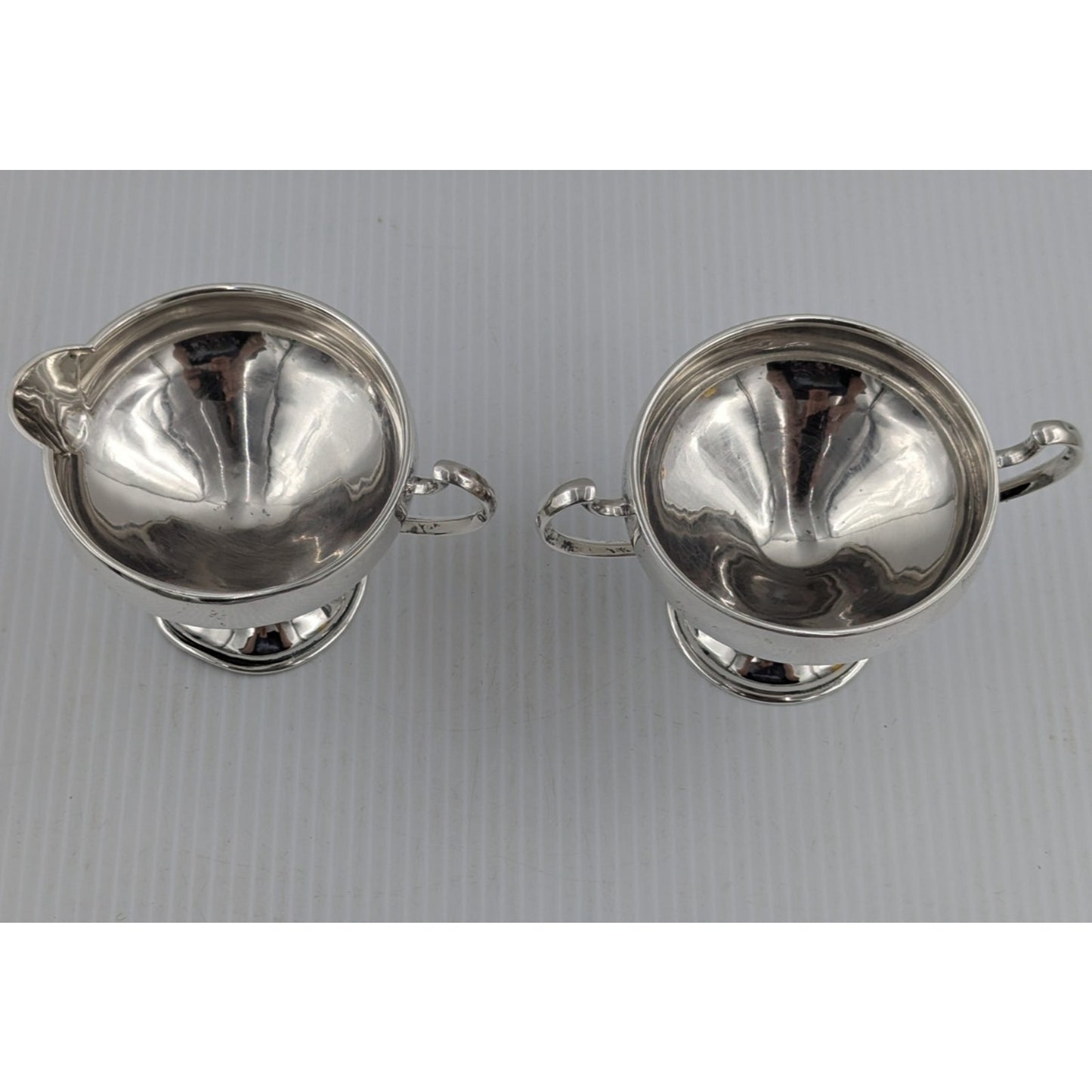 Webster Sterling Silver Pedestal Creamer & Open Sugar Bowl Elegant 138g Vintage