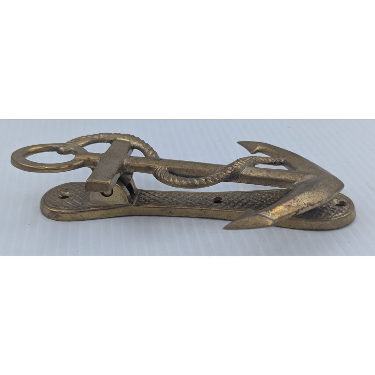 Brass Anchor & Rope Door Knocker 6” Tall Nautical Design