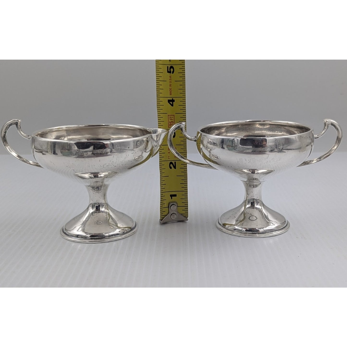 Webster Sterling Silver Pedestal Creamer & Open Sugar Bowl Elegant 138g Vintage