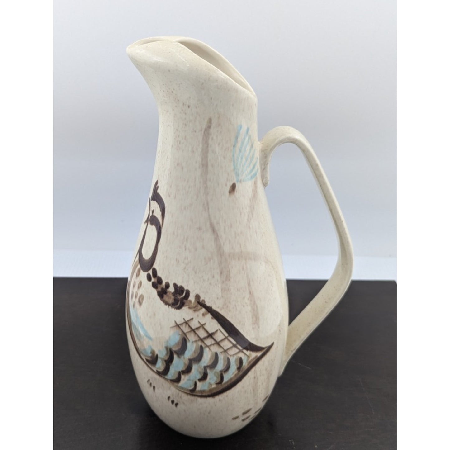 Red Wing Pottery USA Bob White Quail Pitcher 11.5" Mid Century Modern MCM
