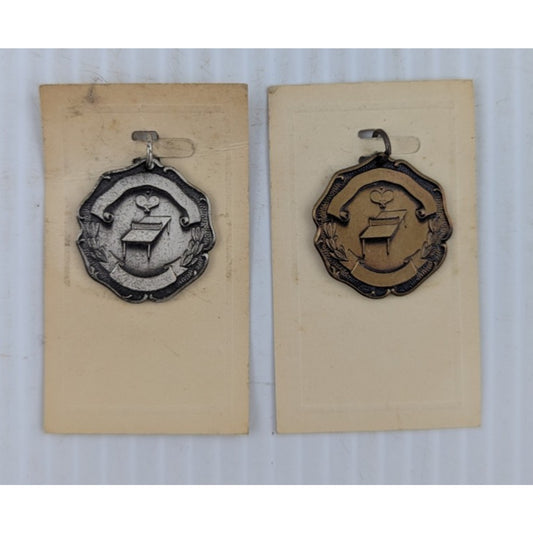 1961 Table Tennis Medal Pendant Award Atlanta Parks & Recreation Dept. Lot of 2