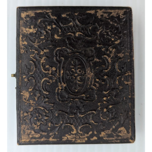 Antique Daguerreotype Tintype Photograph Woman Tin Type With Case