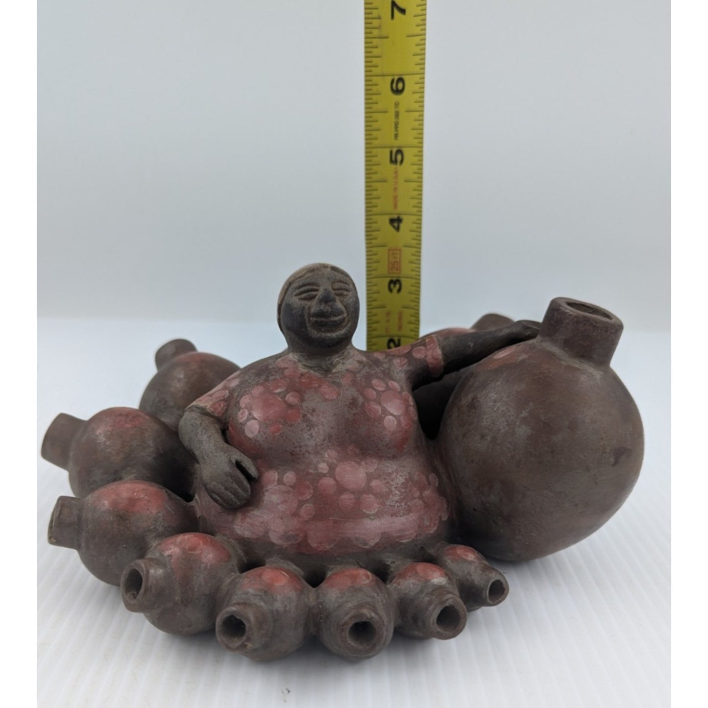 Vintage Peru Chulucanas by Cesar Alache Art Folk Pottery Clay Artist Signed
