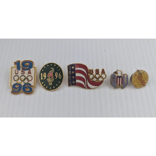 1996 Atlanta USA Olympic Games Pins Assorted Lot Of 5