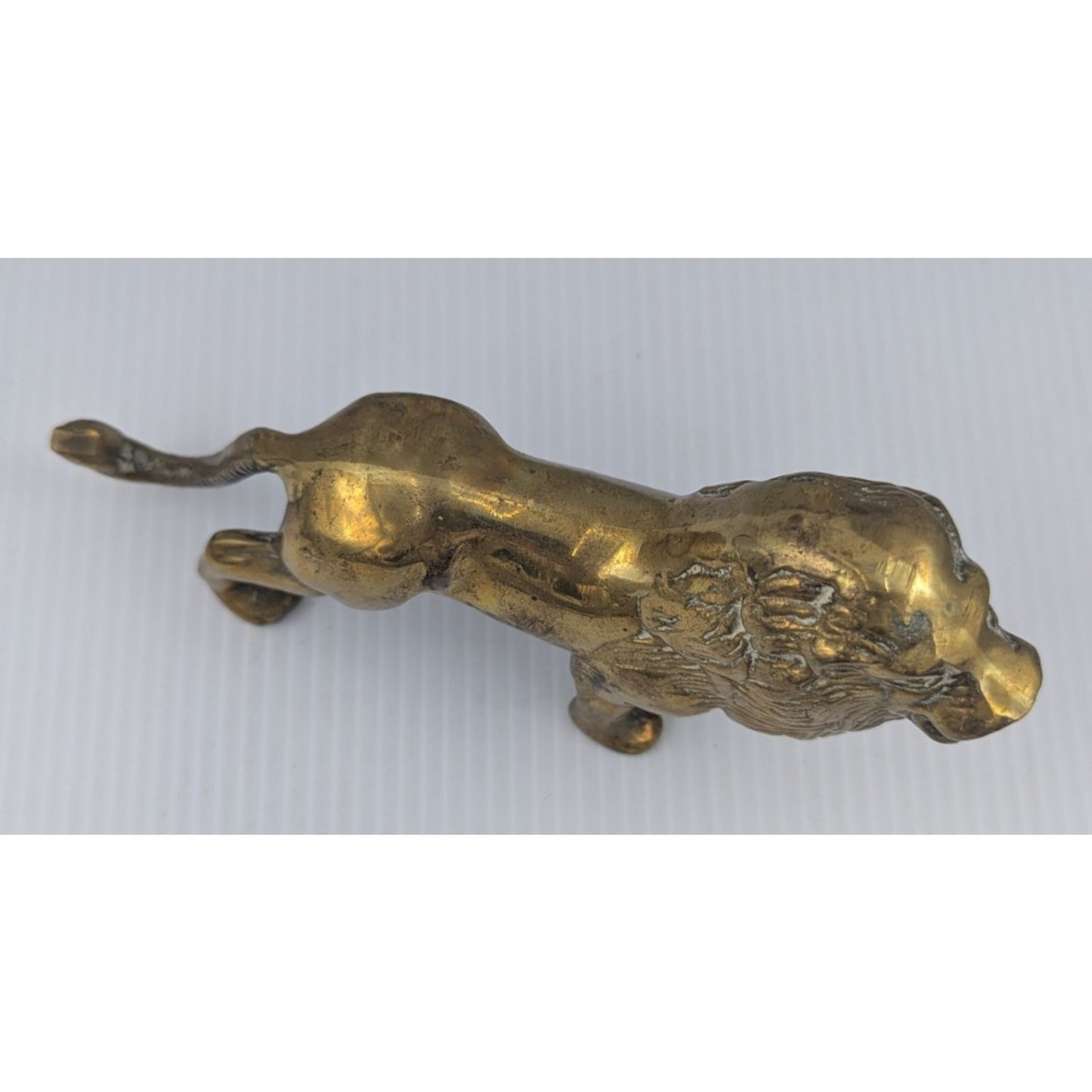 Vintage Roaring Brass Lion Figure 7.5"