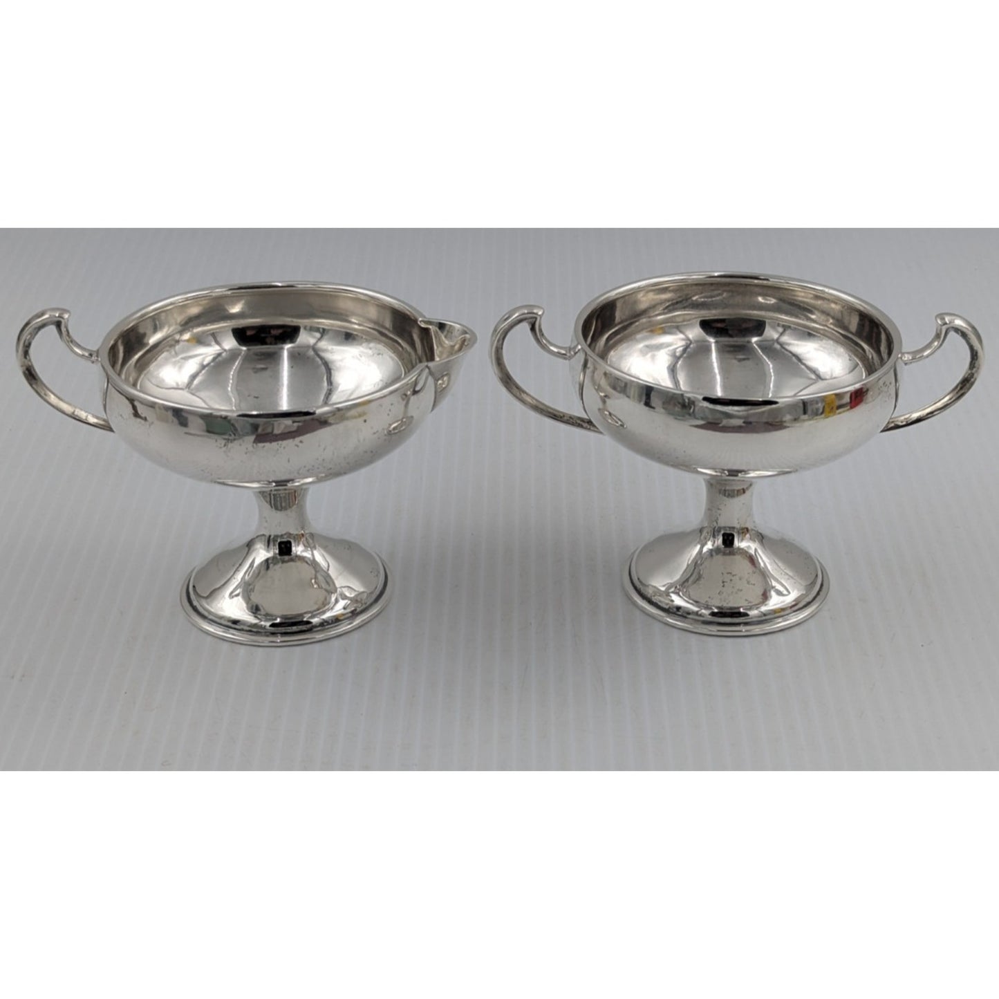 Webster Sterling Silver Pedestal Creamer & Open Sugar Bowl Elegant 138g Vintage