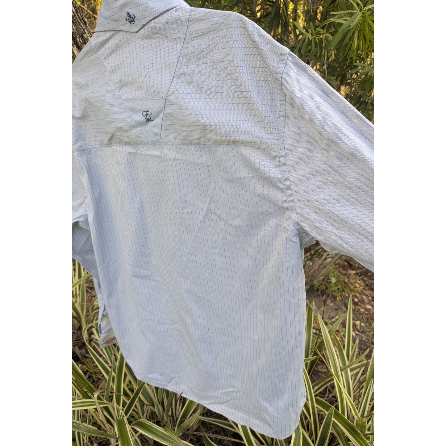 English Laundry Shirt Mens XXL Paisley Embroidered Button Up Flip Cuff - READ