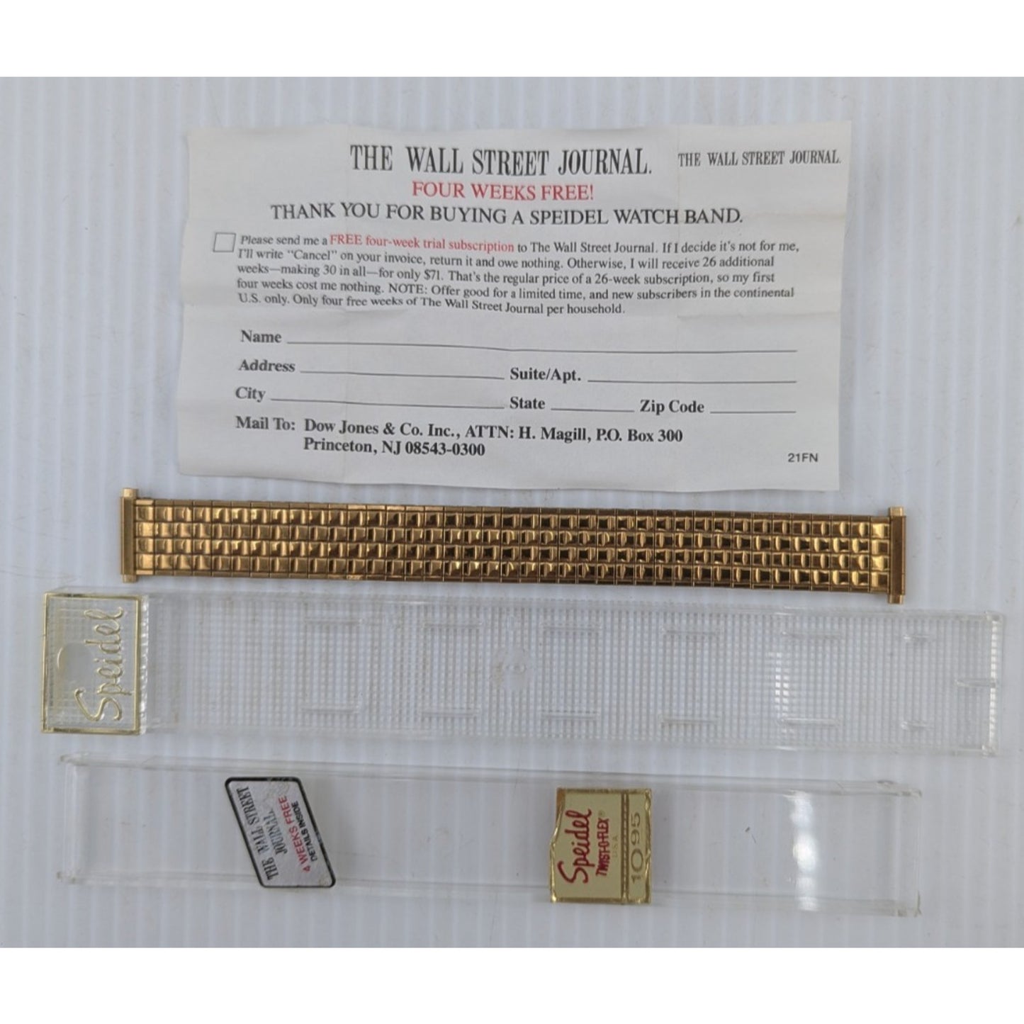 Speidel Gold Twist O Flex Stainless Steel Mens Watch Band 1610/62 L