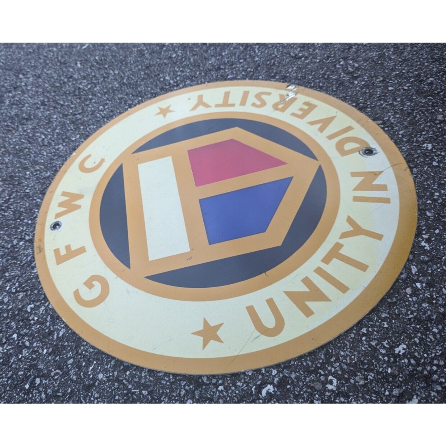 General Federation of Women's Clubs (GFWC) Unity In Diversity Metal Vintage Sign
