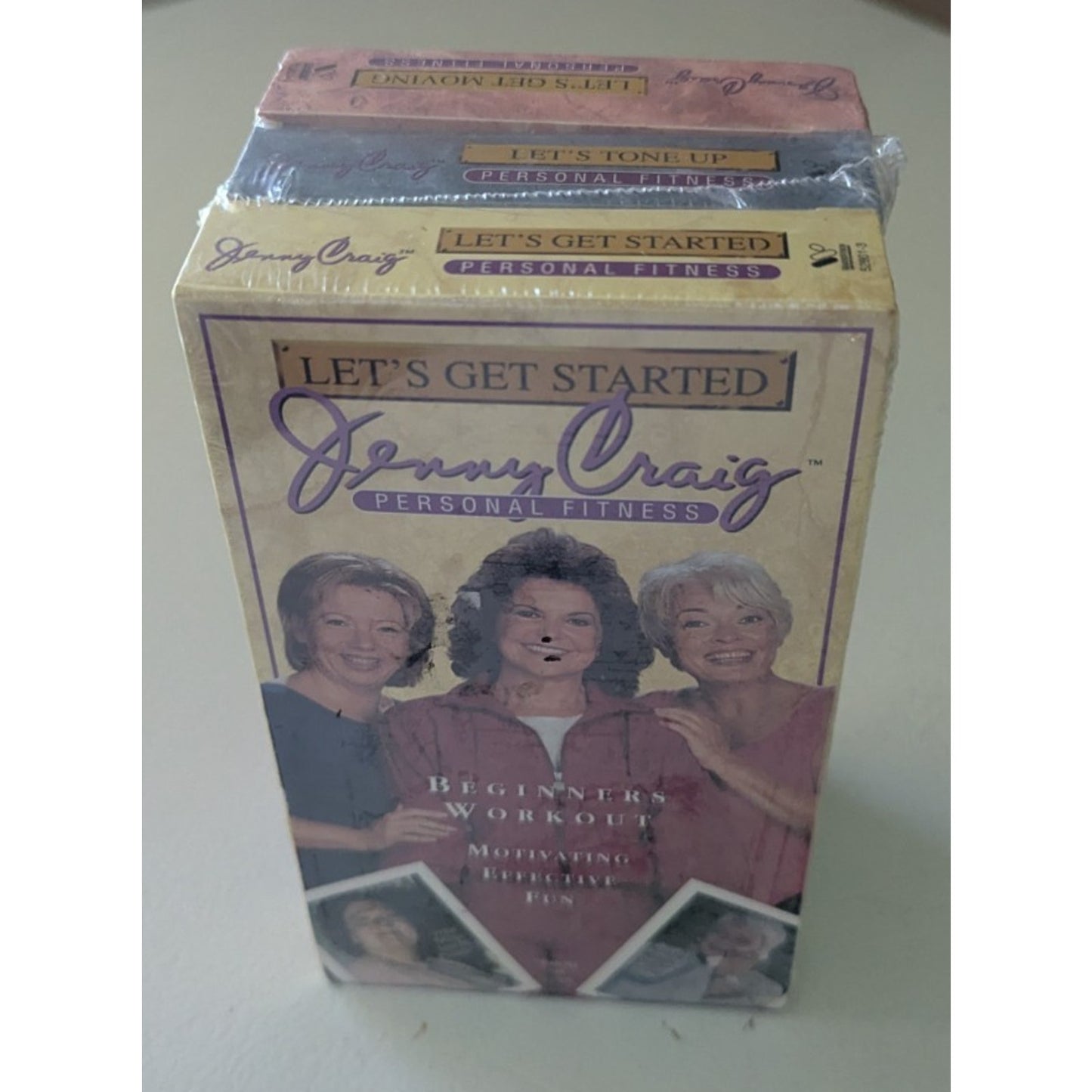 Jenny Craig Personal Fitness VHS Tapes 3 Pack Let's Tone Get Started Get Moving