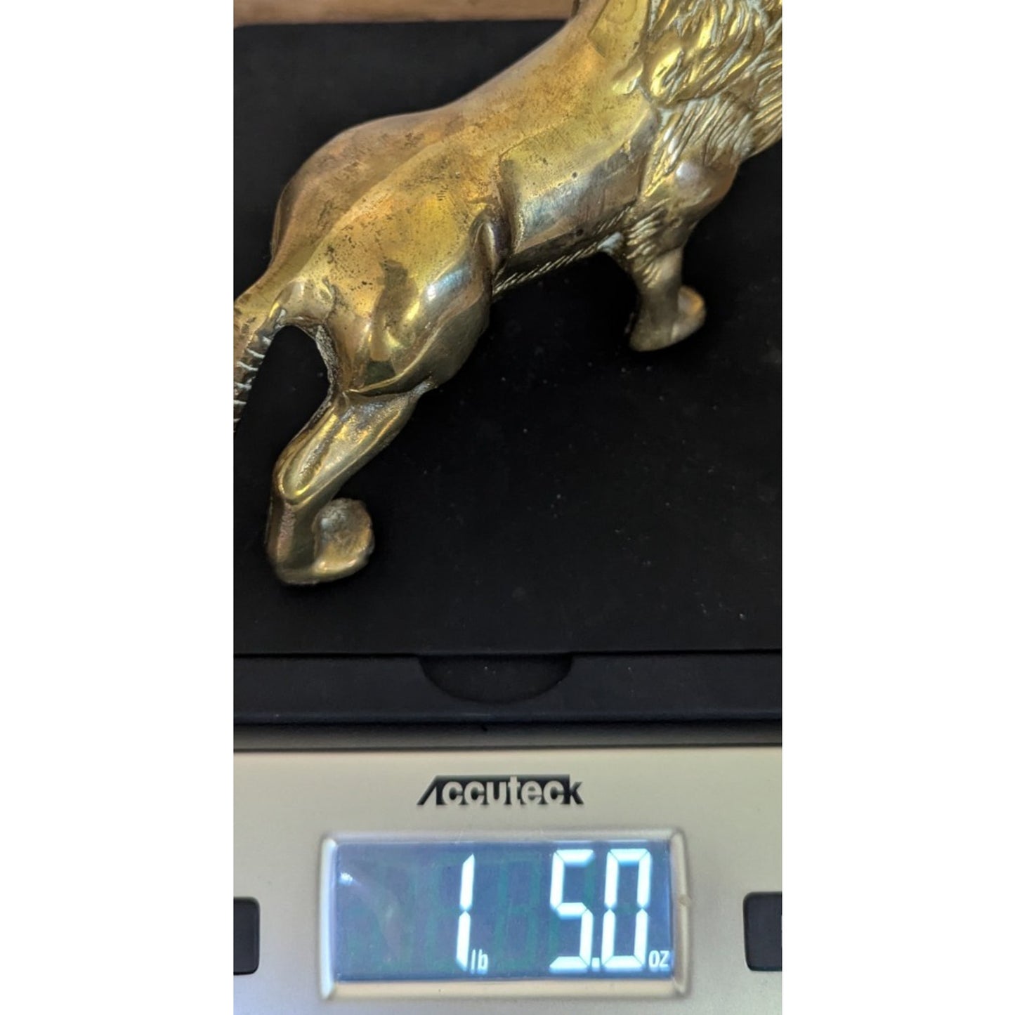 Vintage Roaring Brass Lion Figure 7.5"