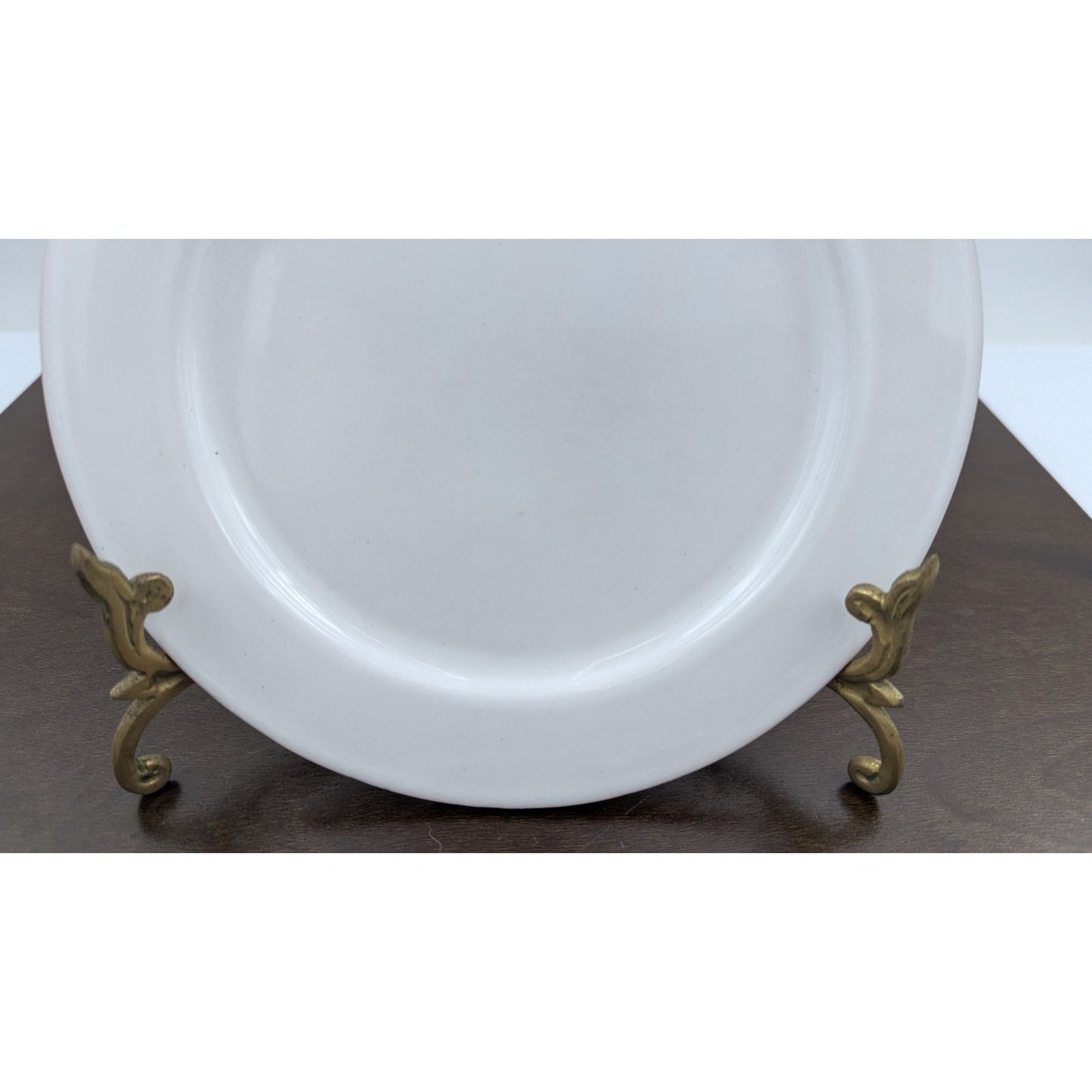 Frankoma Pottery Bone White Rose Flower Salad Plate 7-5/8"
