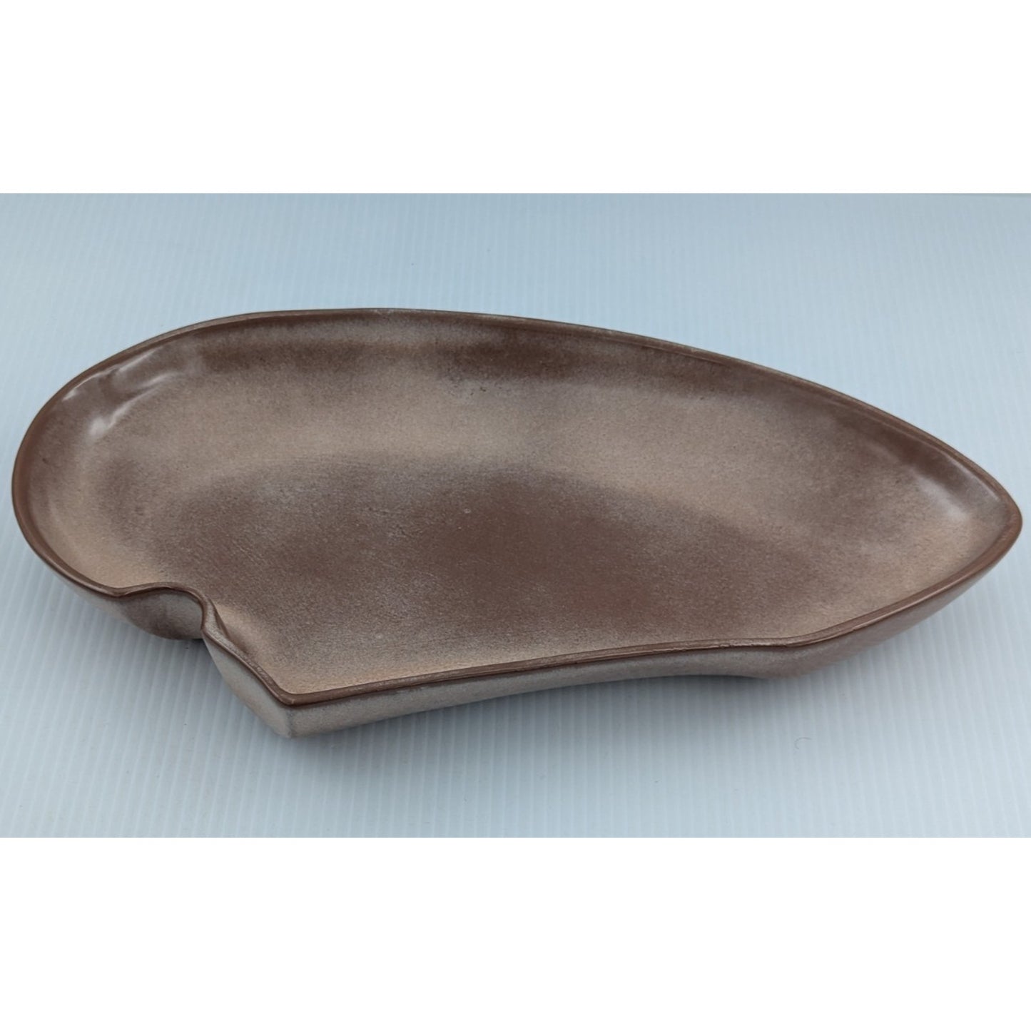 Frankoma Pottery Brown Serving Platter Lazy Bones 4P Vintage Serving Dish 16.25"