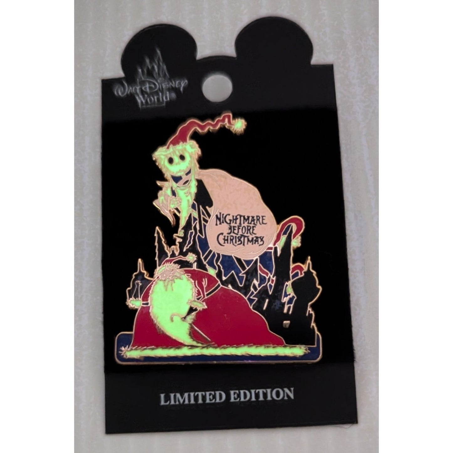Disney Pin Jack and Santa Nightmare Before Christmas Glow in Dark LE 3500 Pin