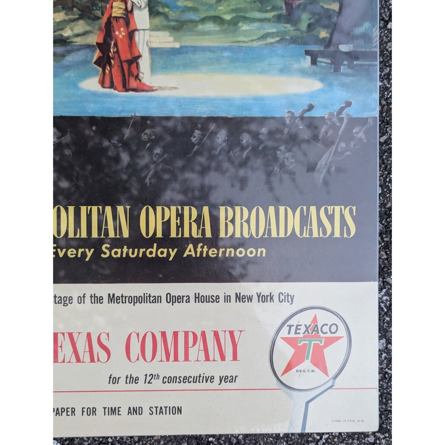 Metropolitan Opera Broadcasts The Texas Company Presents 1951 Poster Texaco