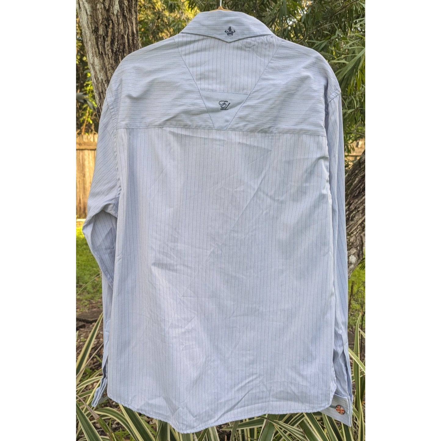 English Laundry Shirt Mens XXL Paisley Embroidered Button Up Flip Cuff - READ