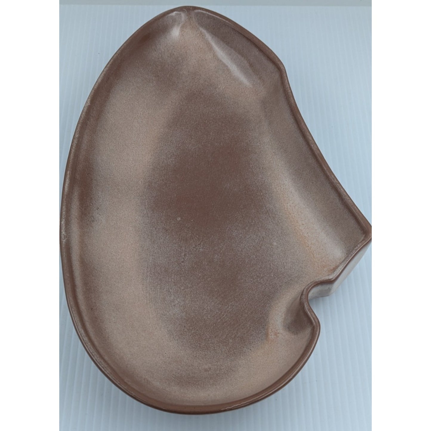 Frankoma Pottery Brown Serving Platter Lazy Bones 4P Vintage Serving Dish 16.25"