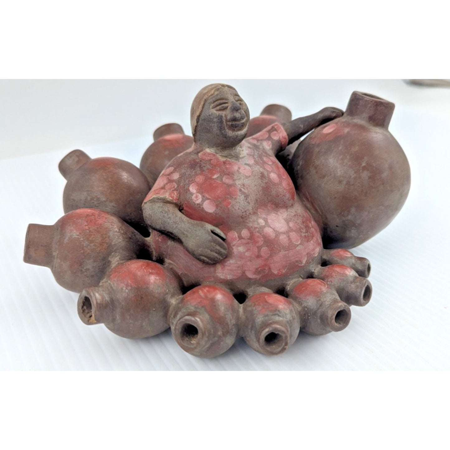 Vintage Peru Chulucanas by Cesar Alache Art Folk Pottery Clay Artist Signed