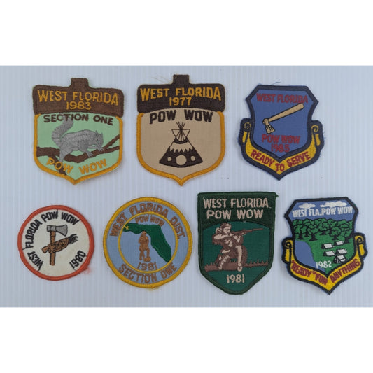Vintage West Florida Pow Wow Scout Patch Assorted Lot of 7