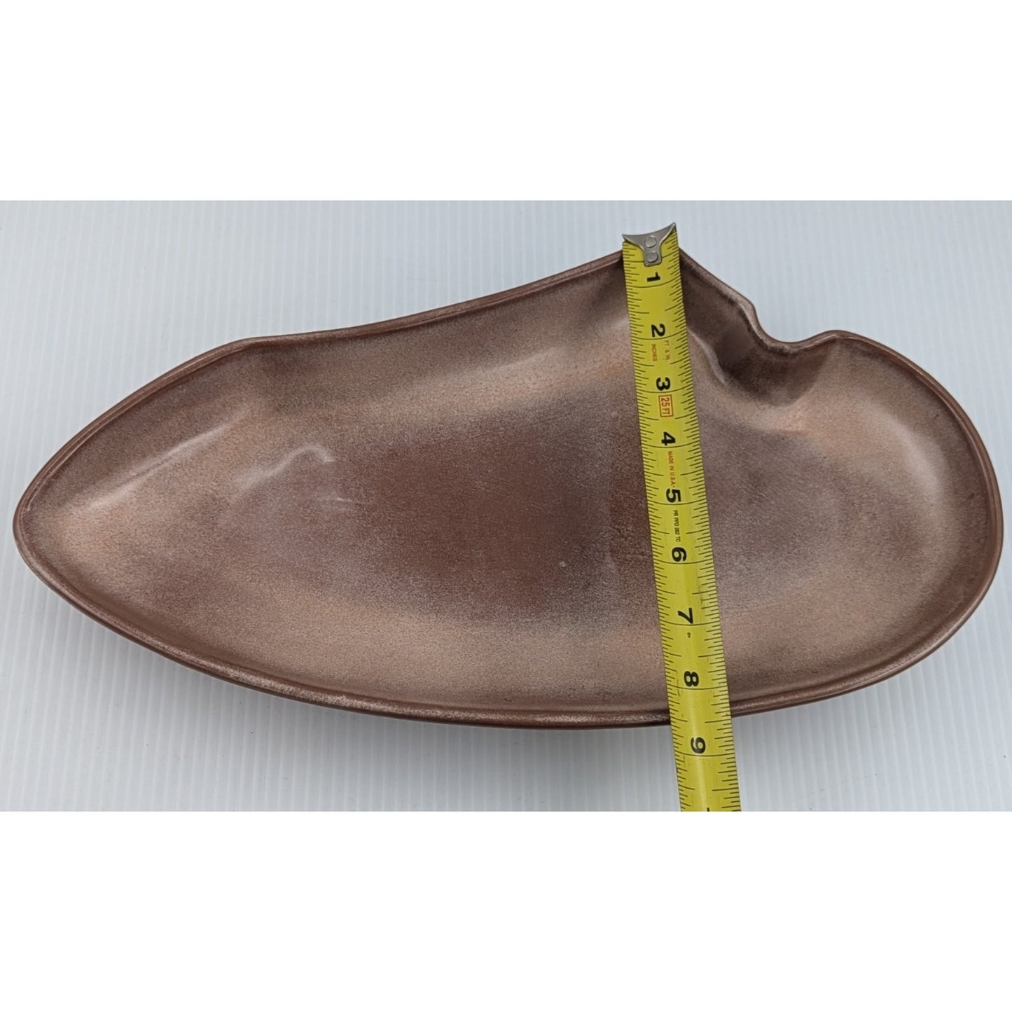 Frankoma Pottery Brown Serving Platter Lazy Bones 4P Vintage Serving Dish 16.25"