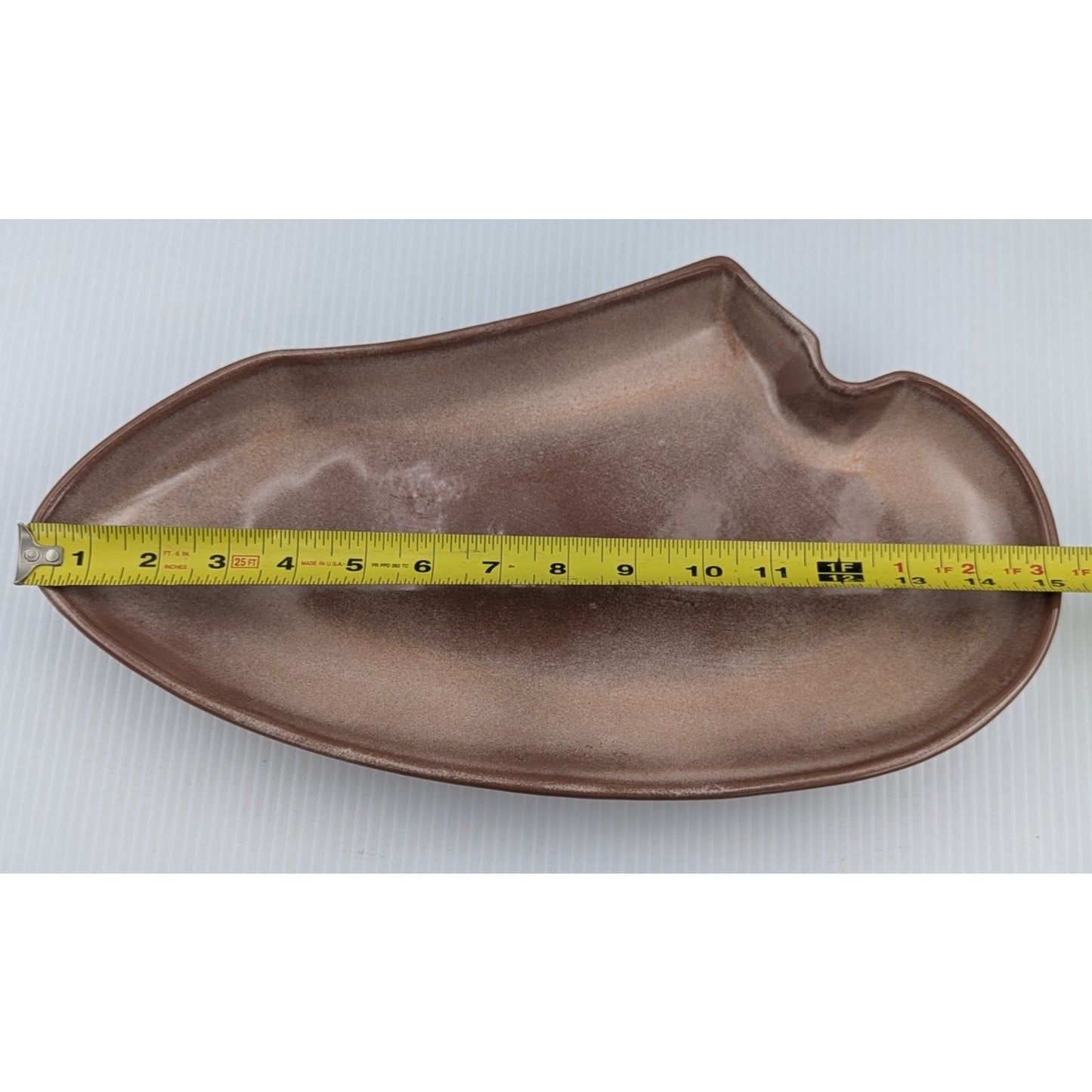 Frankoma Pottery Brown Serving Platter Lazy Bones 4P Vintage Serving Dish 16.25"