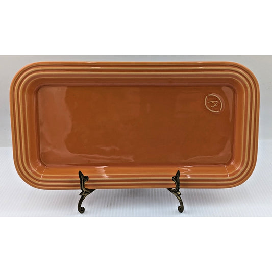 Appolia Stoneware Orange Rectangular Baking Serving Dish Platter France 14x7"