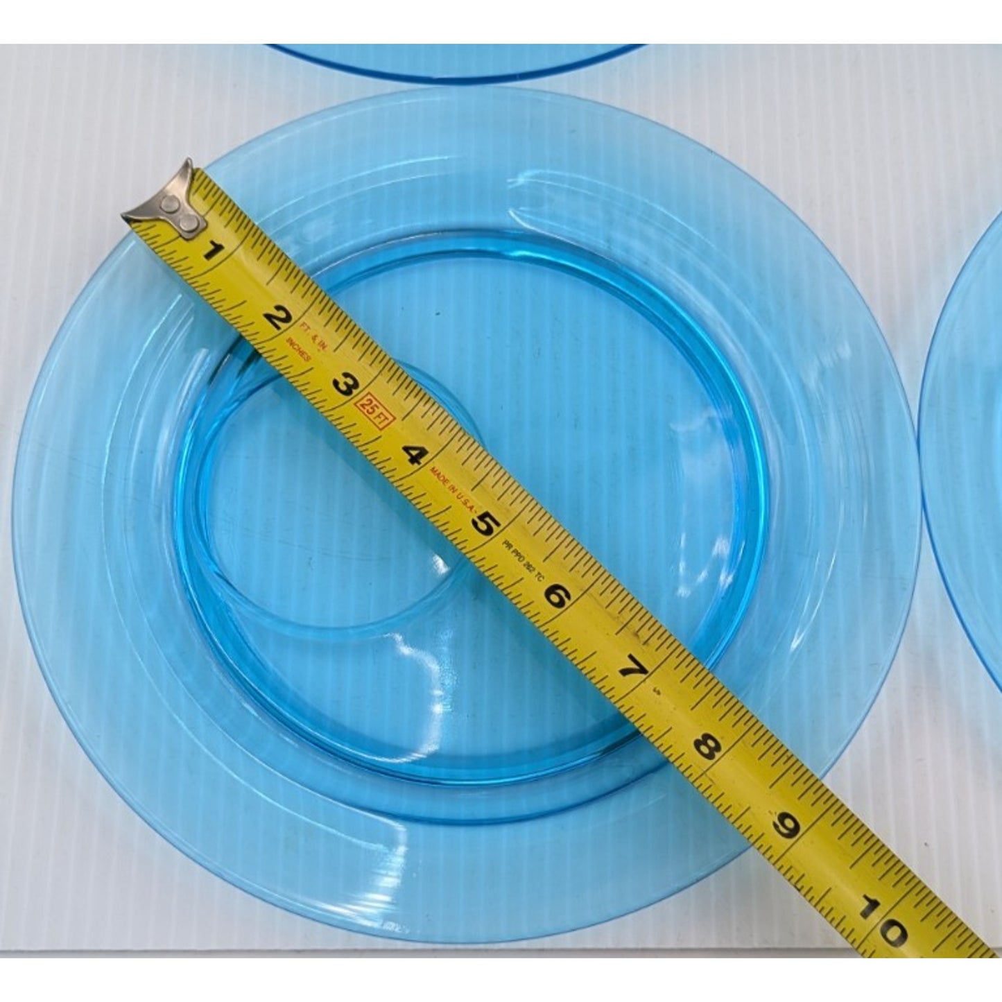 Fostoria Priscilla Blue Luncheon Set for 4 Plates Footed Custard Cups Bridge Set