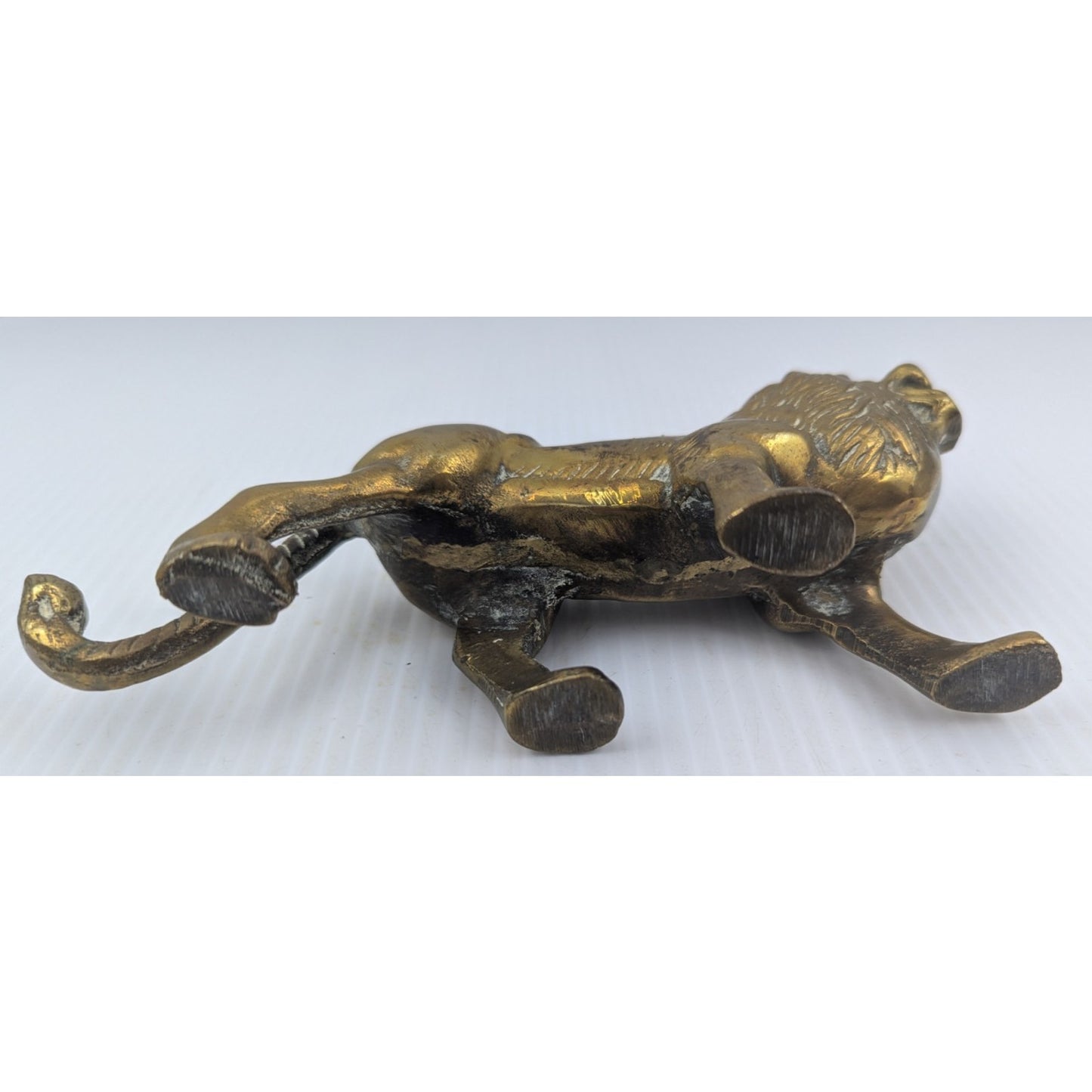 Vintage Roaring Brass Lion Figure 7.5"