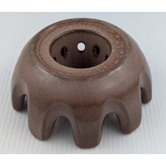 Vintage Frankoma Pottery Beverage Warmer Stand Plainsman Brown Ceramic