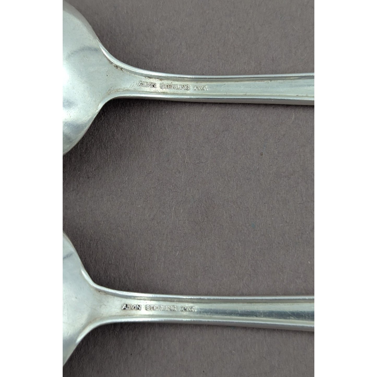 2 Alvin Southern Charm Sterling Silver Serving Spoons Tablespoon Set 8-3/8" 128g