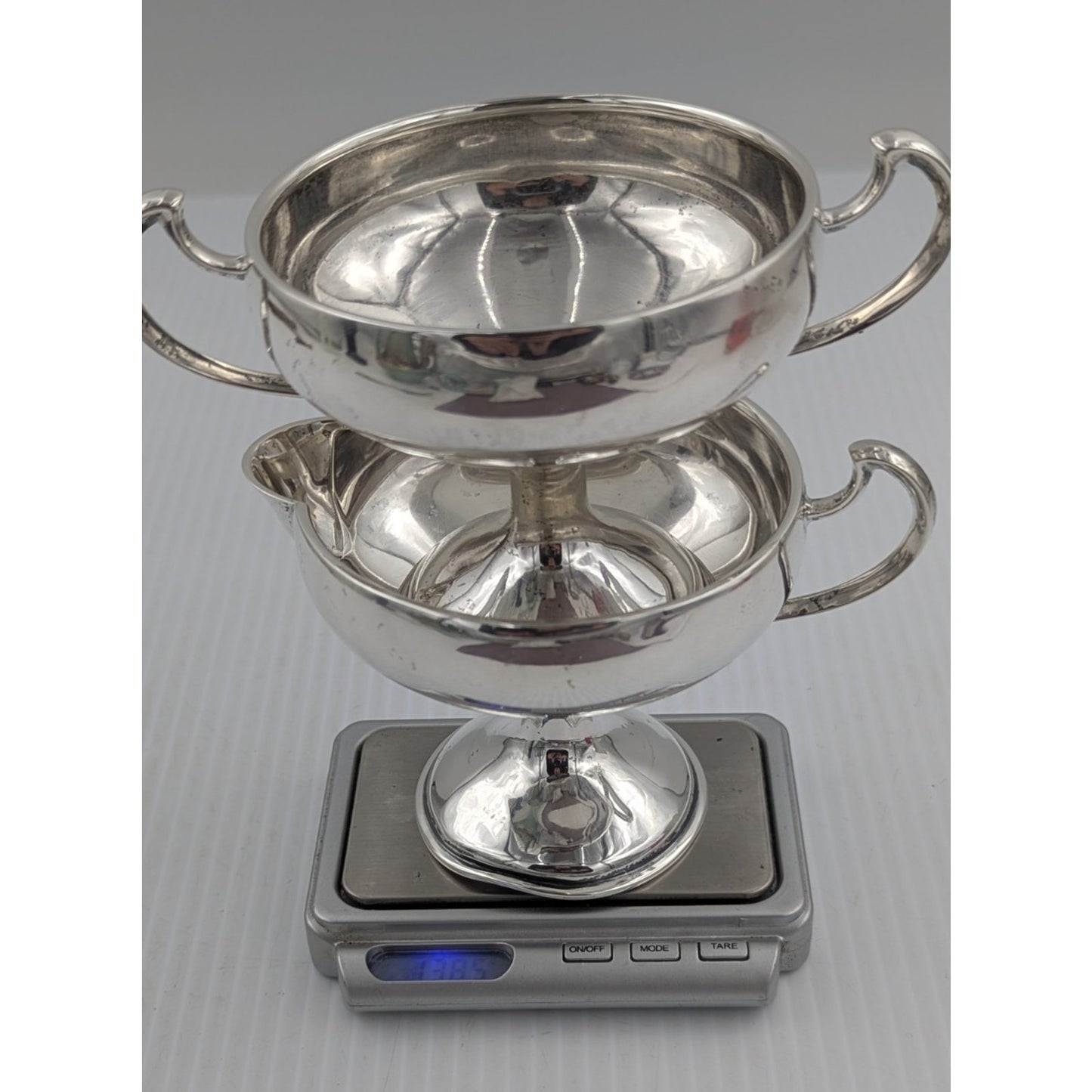 Webster Sterling Silver Pedestal Creamer & Open Sugar Bowl Elegant 138g Vintage