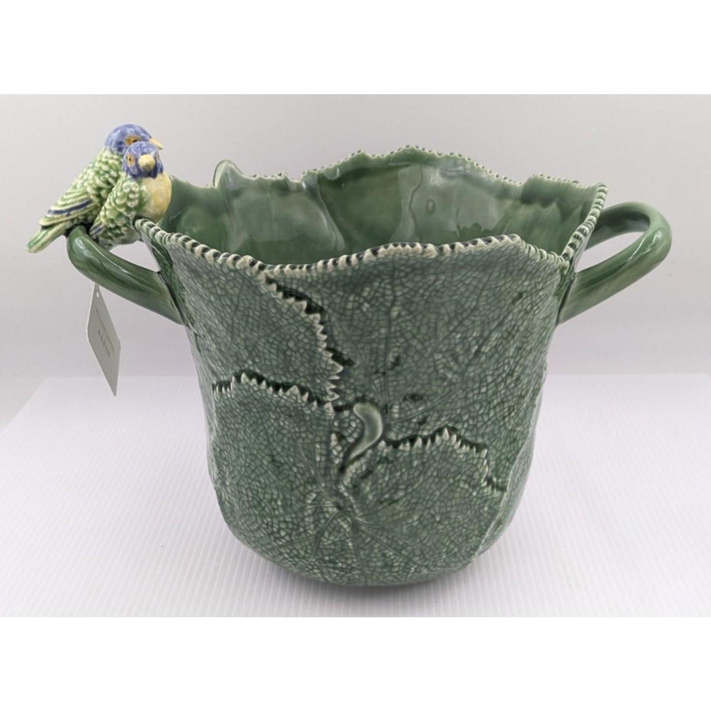 Williams Sonoma Aerin Figural Leaf Birds Champagne Wine Ice Bucket Portugal