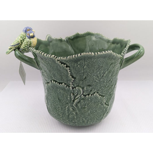 Williams Sonoma Aerin Figural Leaf Birds Champagne Wine Ice Bucket Portugal