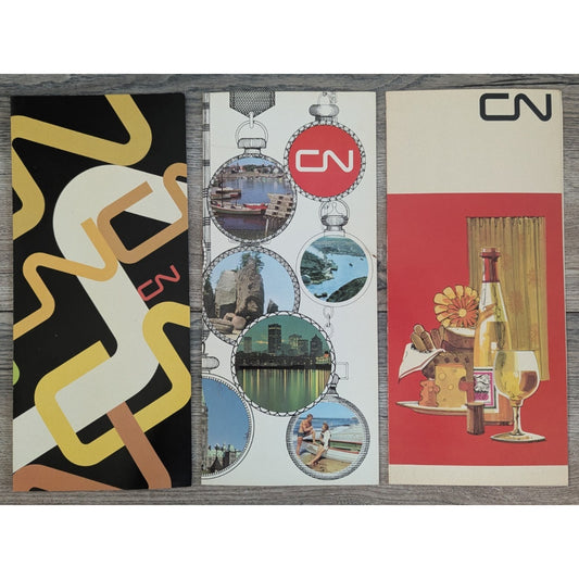 CN Canadian National Railway Railroad Car Dining Menu Vintage Lot of 3