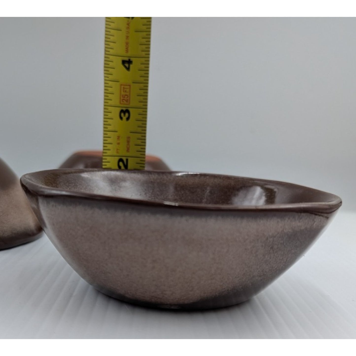 Frankoma Pottery Dessert Fruit Sauce Bowl Set of 8 Bowls 5" Plainsman Brown