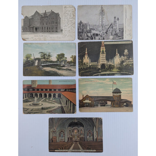 Antique Postcard Picture Card Ephemera Buildings Assorted Lot of 7