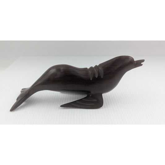 Vintage Ironwood Hand Carved Seal Sculpture Animal Décor Wood